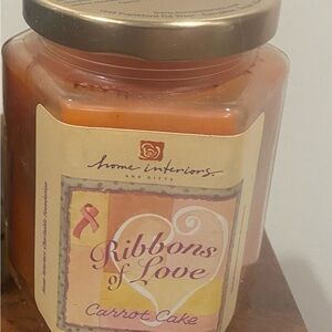 Home Interiors Ribbons of Love Orange Candle- Carrot Cake